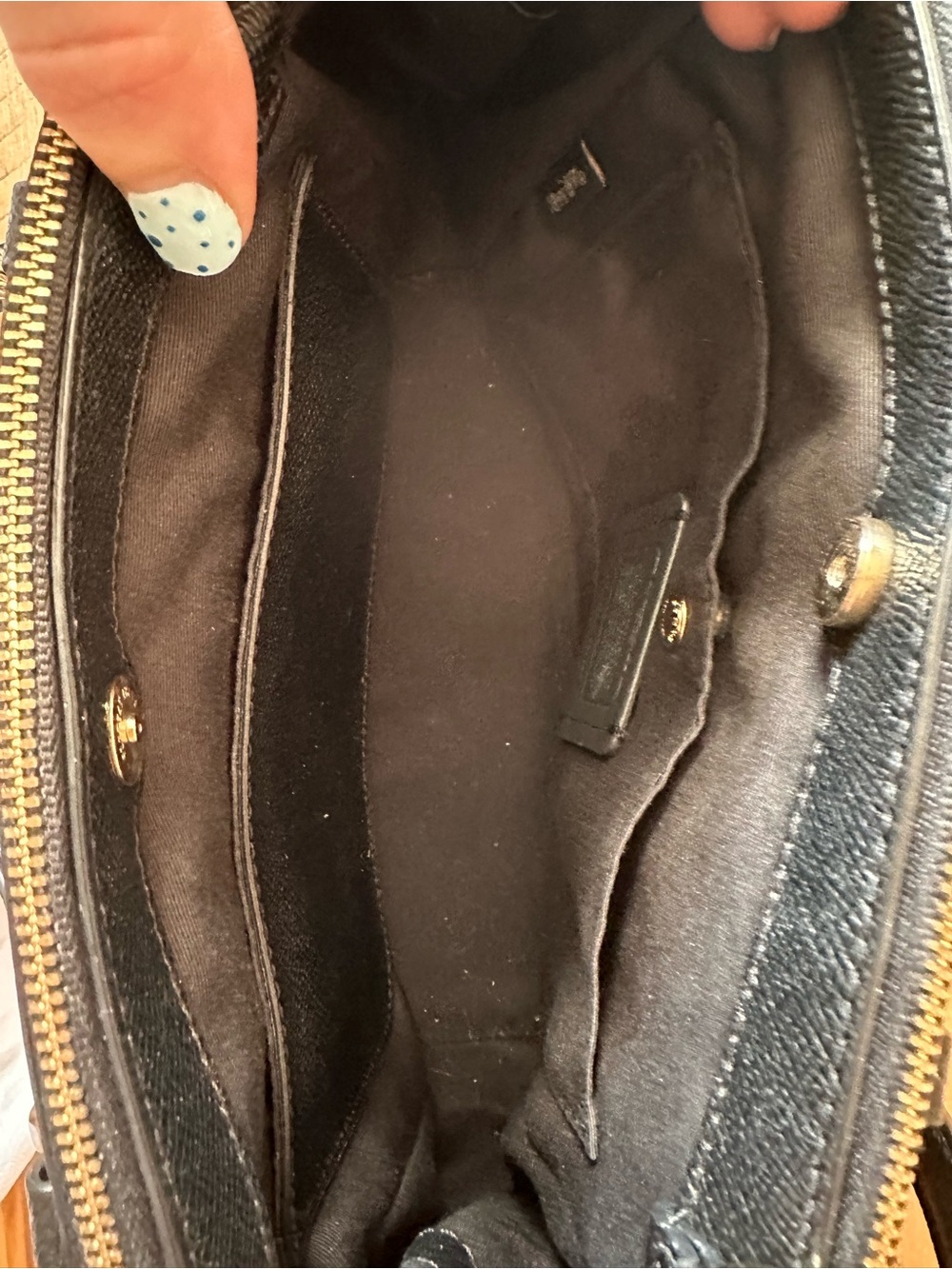 Coach Black Leather Shoulder Satchel with Gold Hardware - Picture 4 of 6